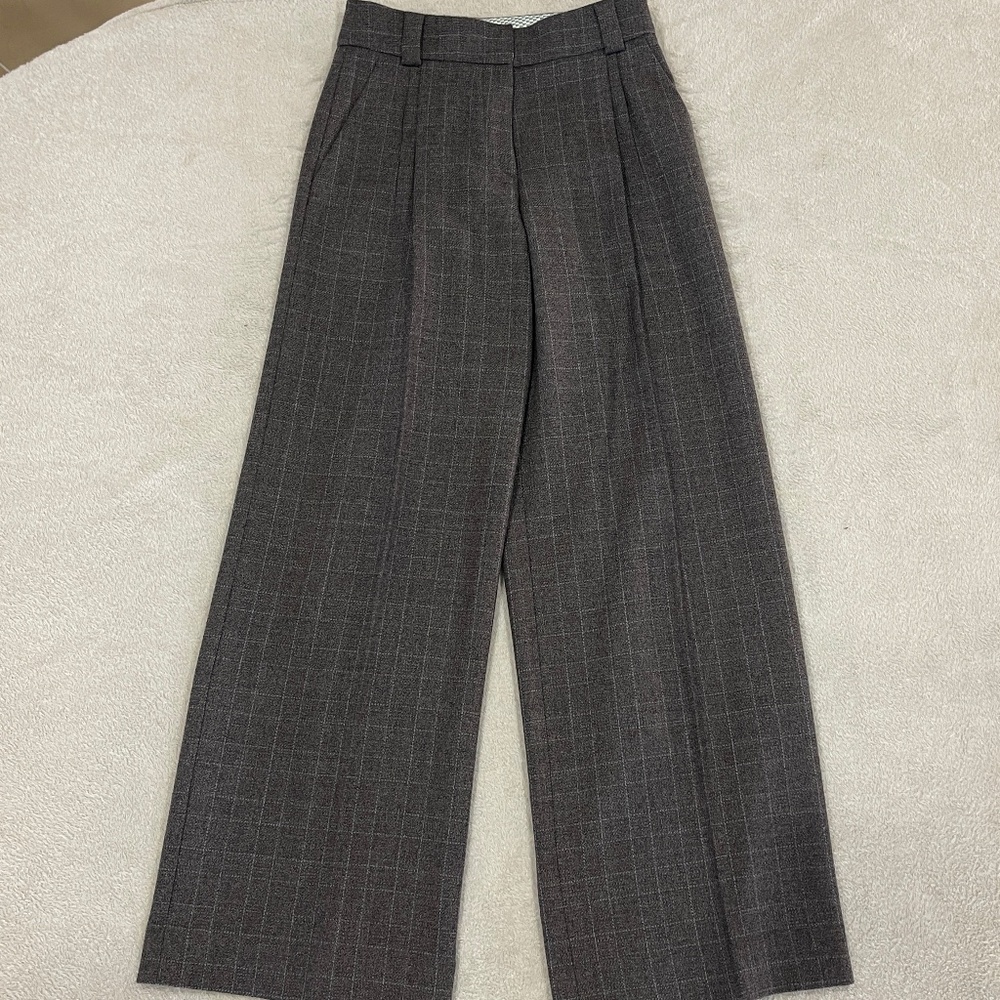Gray Wide-Leg Women's Pants